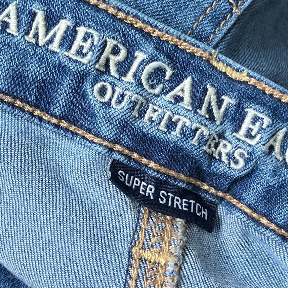 American Eagle Size 2 Regular Stretch Denim Super Low Rise‎ Jegging Skinny Jeans - Picture 3 of 5